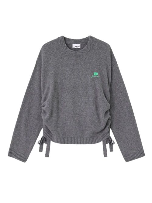 GANNI Maglione con coulisse grigio Ganni | K2632220 CHARCOAL GREY